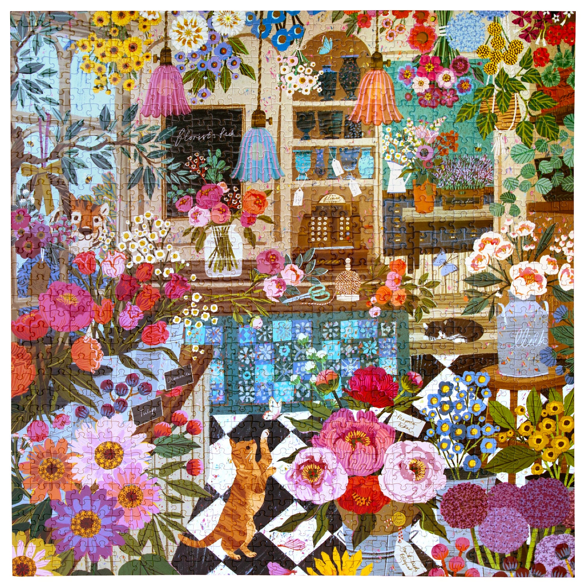 Piece&Love English Flower Shop 1000 piece jigsaw puzzle with colorful floral design