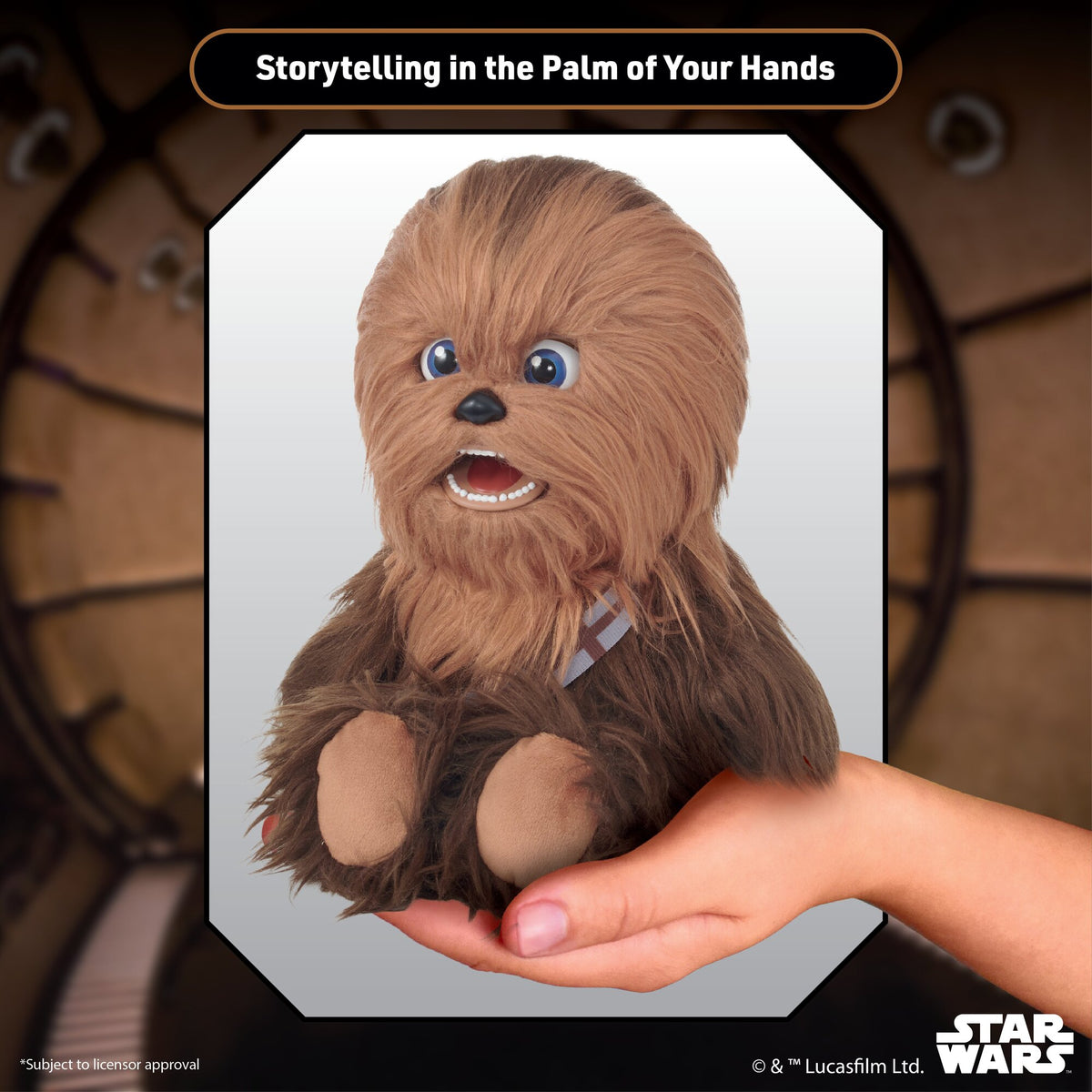 Star Wars Chewbacca Palm Puppetronic interactive puppet held in palm of hand