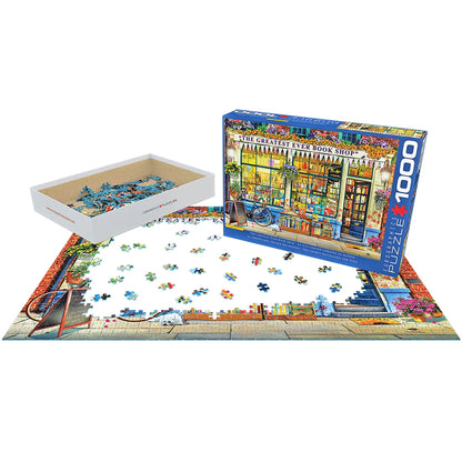Eurographics The Greatest Ever Book Shop 1000 Piece Jigsaw Puzzle with box and pieces displayed