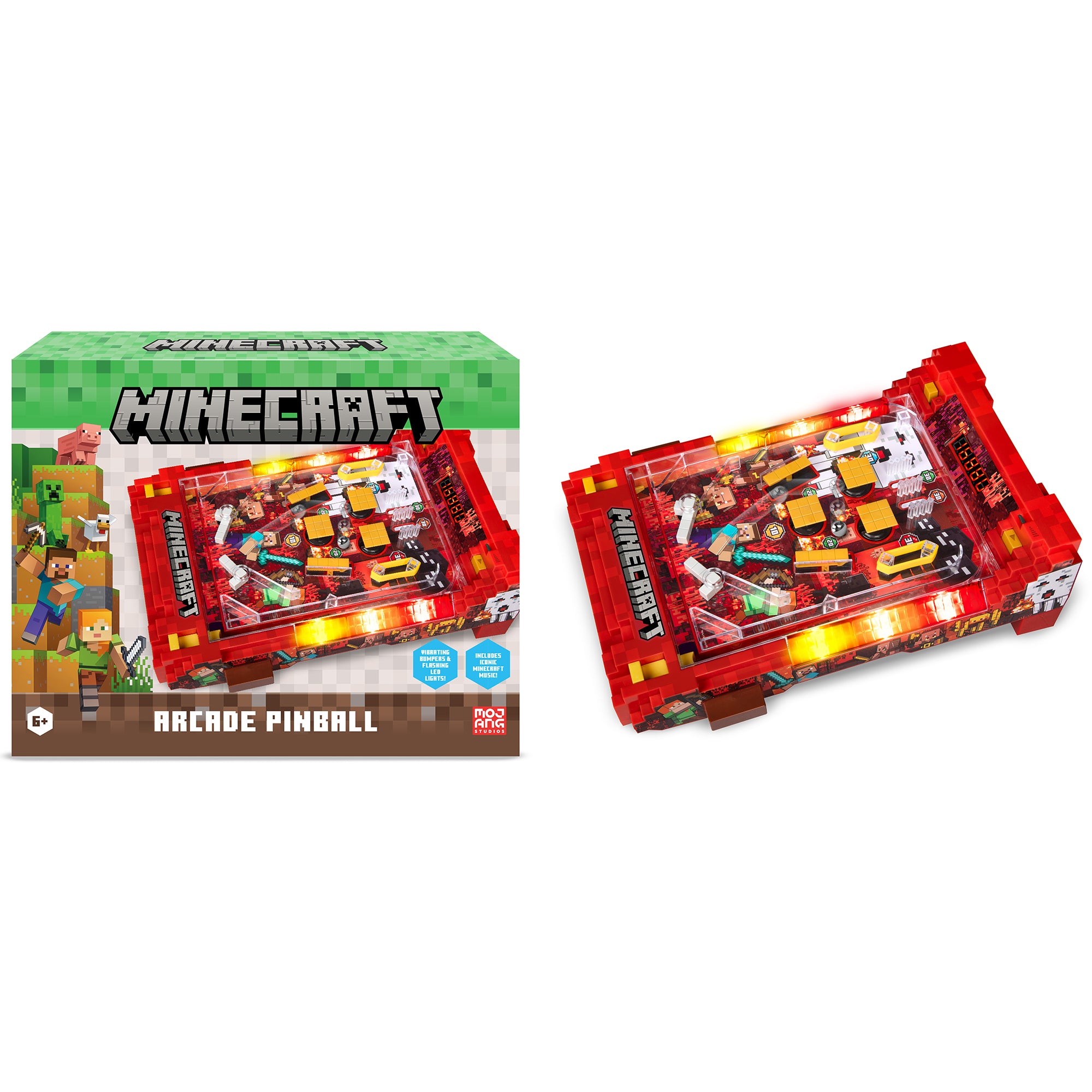 Minecraft Arcade Tabletop Pinball Machine - Nether Edition With