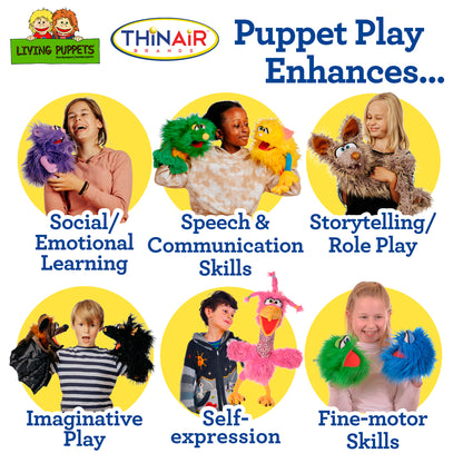 Living Puppets Hugo The Black Mole - 12" Hand Puppet for Creative Play