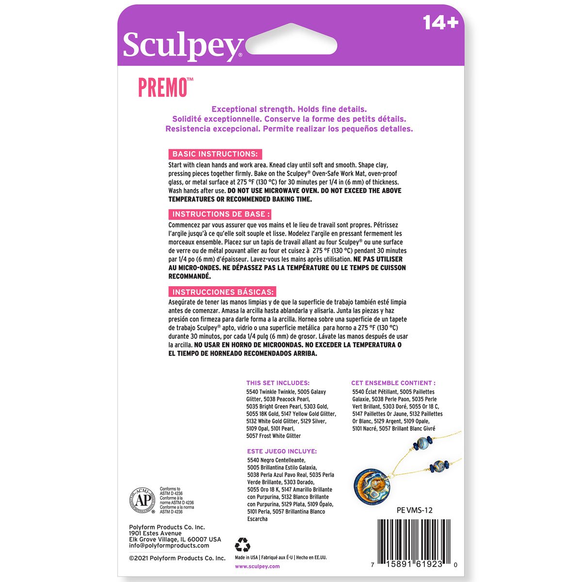 Sculpey Premo Metallics & Glitters multipack with pearl, gold, and glitter clay colors