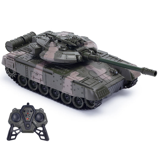 CMJ RC Battle Tank grey camo with remote control, 1:16 scale military vehicle toy