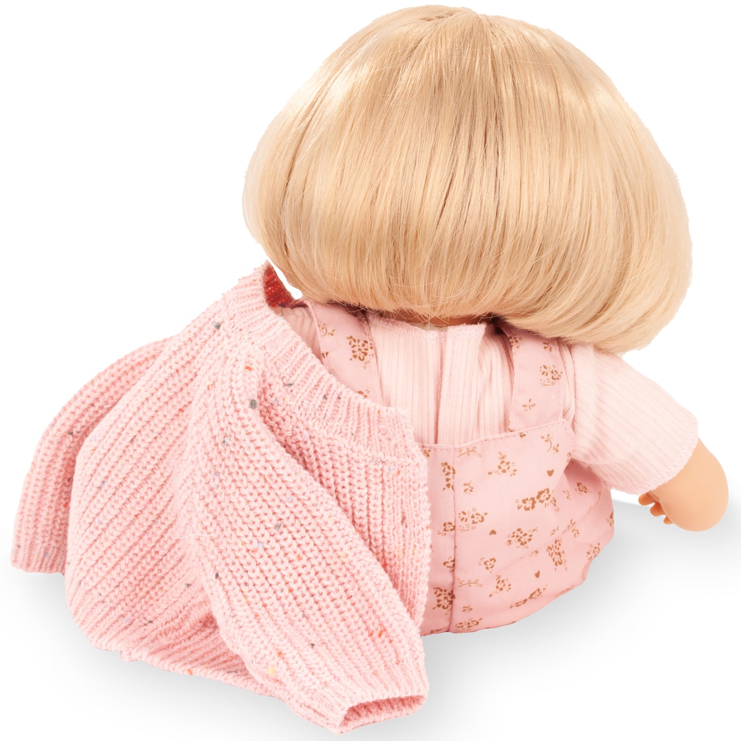 Gotz Muffin Flowers Millefleur 13" doll with blonde hair wearing pink floral outfit