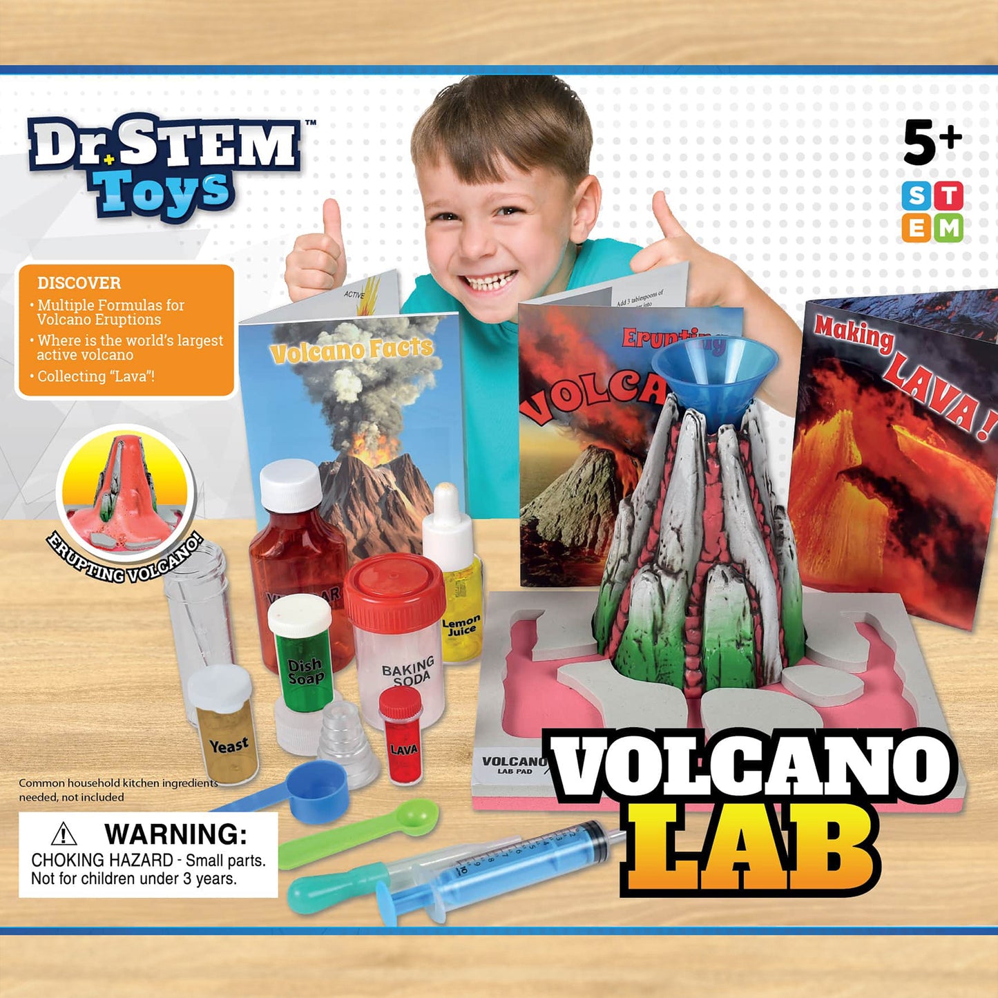 Dr. STEM Volcano Lab Kit - Erupting Experiments Set for Kids 5+