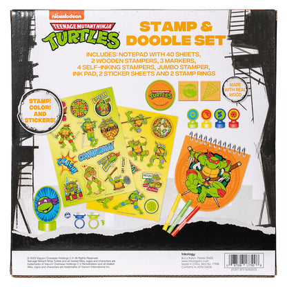 Teenage Mutant Ninja Turtles Stamp & Doodle Set with notepad, markers, and wooden stampers
