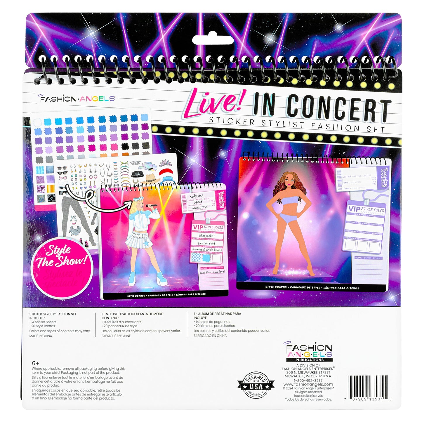 Fashion Angels Sticker Stylist Live in Concert Fashion Set with style boards and stickers