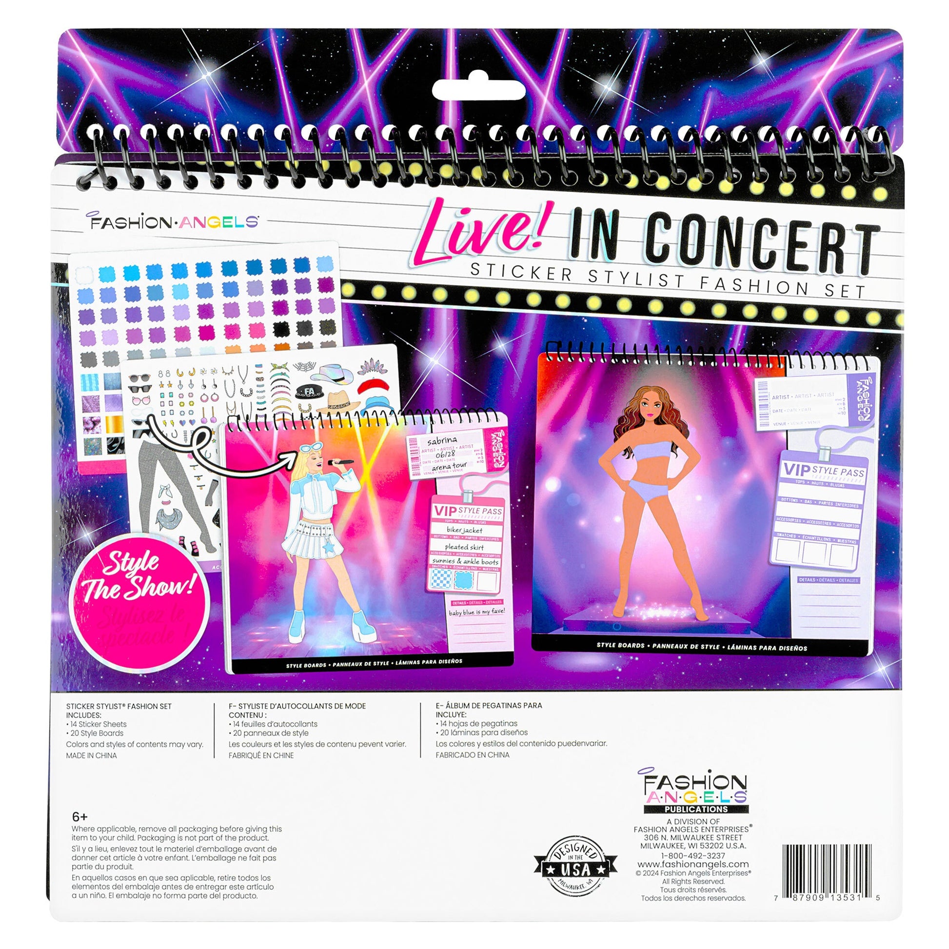 Fashion Angels Sticker Stylist Live in Concert Fashion Set with style boards and stickers