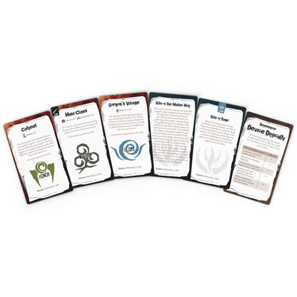 Werewolf: The Apocalypse Gift & Rite Deck reference cards fanned out showing brown and black card designs