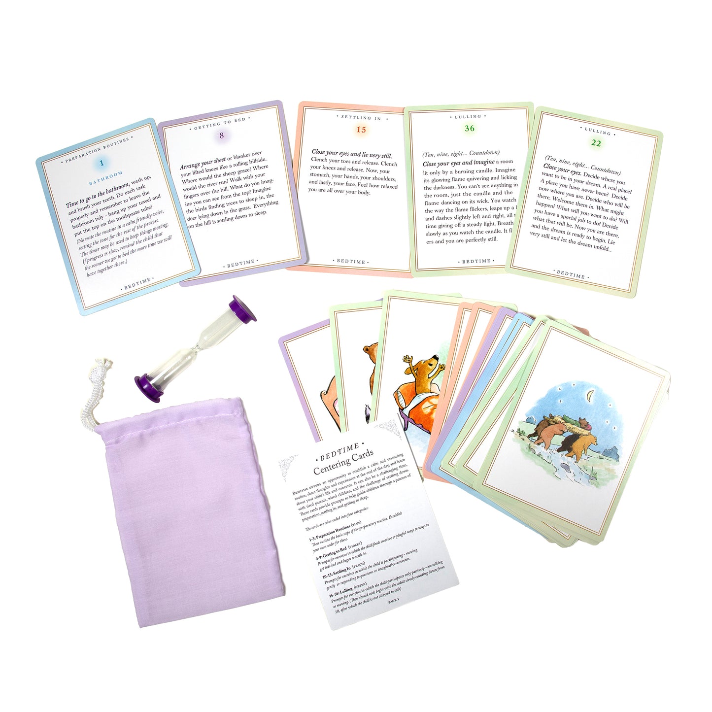 Centering Cards: Bedtime 36-Card Set with Timer and Bag