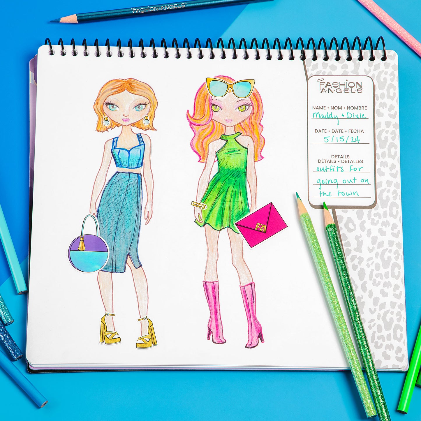 Fashion Angels Glam Fashion Design Sketch Set - Activity Kit for Kids 6+