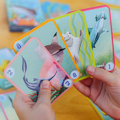 eeBoo Go Shark Go! Ocean-Themed Go Fish Card Game for Kids, Ages 3+