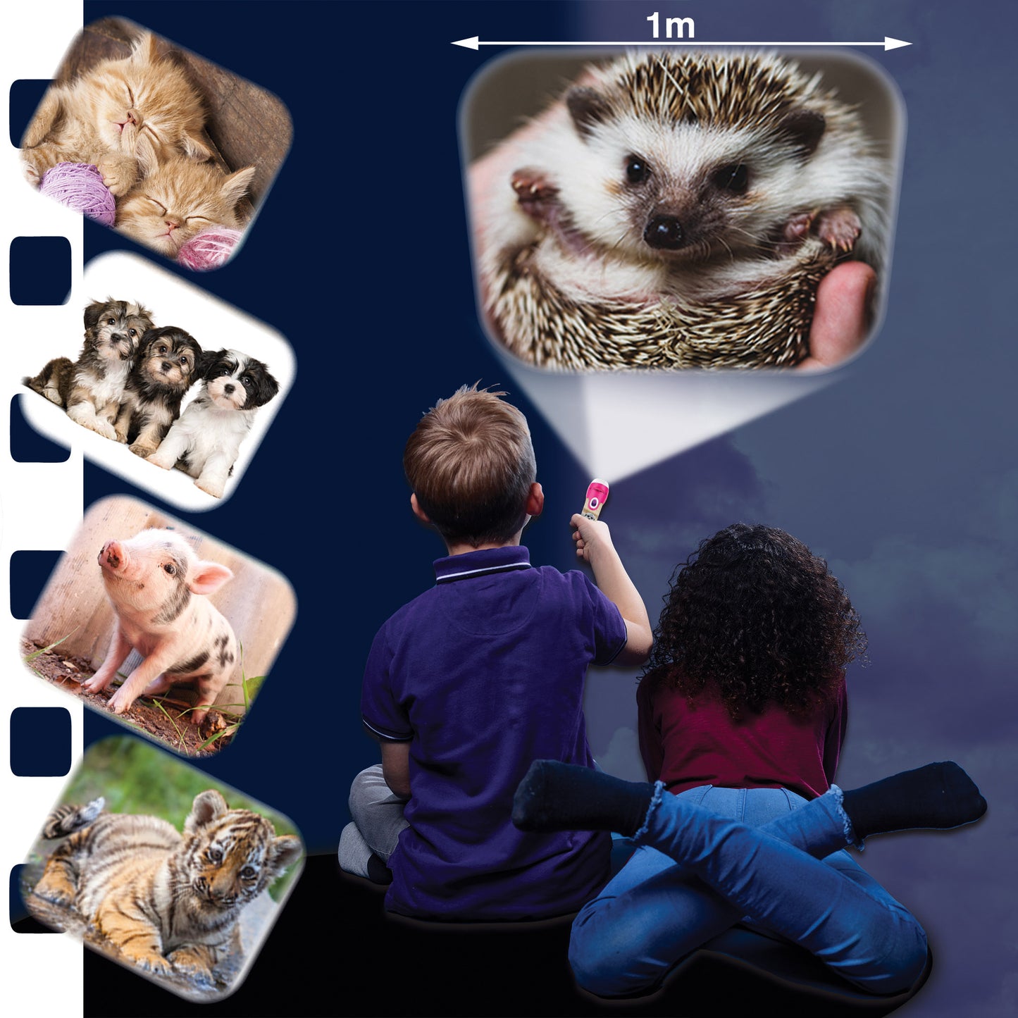 Brainstorm Toys Cute & Cuddly Animal Torch & Projector - Multicolored