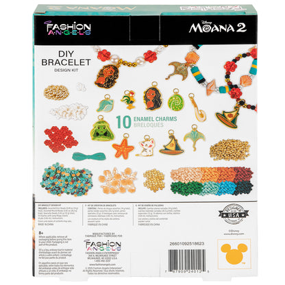Disney Moana 2 DIY Bracelet Design Kit with 10 enamel charms, beads, and tropical-themed accessories