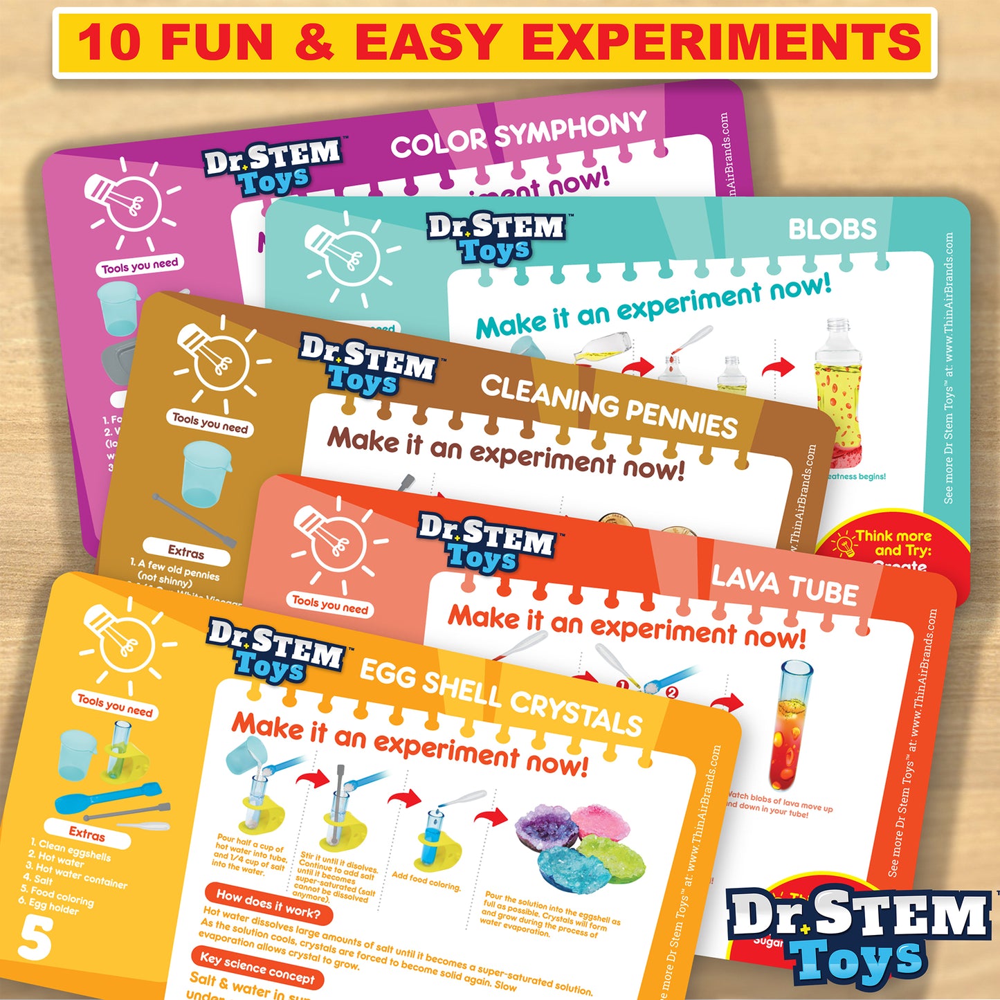 Dr. STEM Chemistry Adventure Set - 10 Experiment Kit for Kids Age 5+