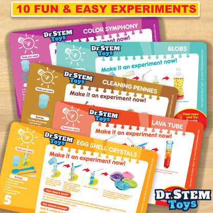 Dr. STEM Chemistry Adventure Set - 10 Experiment Kit for Kids Age 5+