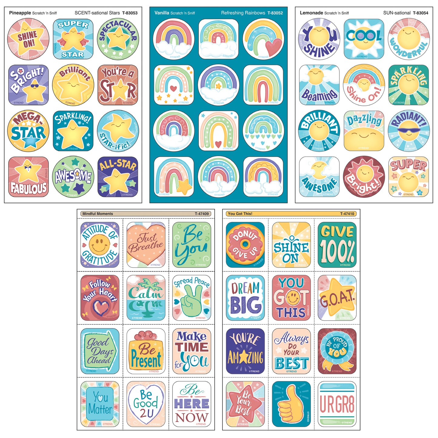TREND Scratch 'N Sniff Be Your Best – Scented Stickers 120ct Motivation Pack