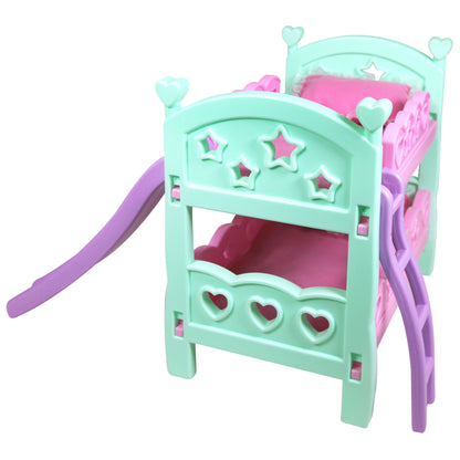 Charming Tots 12" Baby Doll Playset with Bunk Bed and High Chair - Multicolor