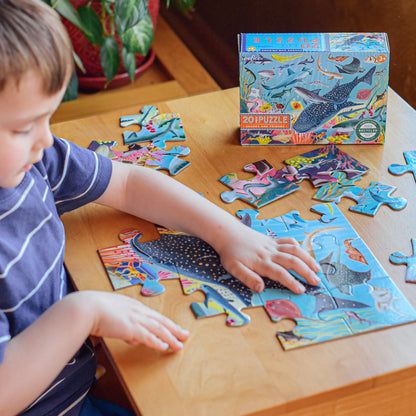 eeBoo Sharks & Friends Kids Jigsaw Puzzle - 20 pc