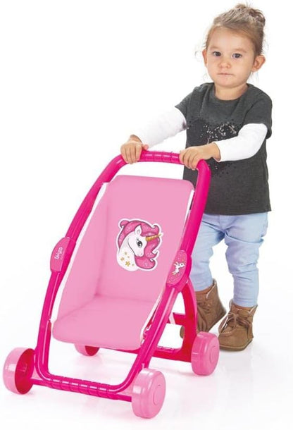 Dolu Pink Unicorn Doll Stroller - Ergonomic, Durable Playset for Toddlers