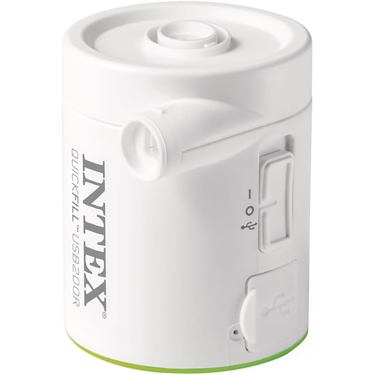 Intex Quickfill USB200R air pump in white with green accent base