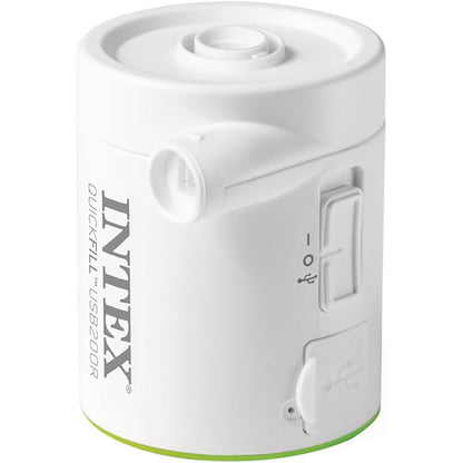 Intex Quickfill USB200R air pump in white with green accent base