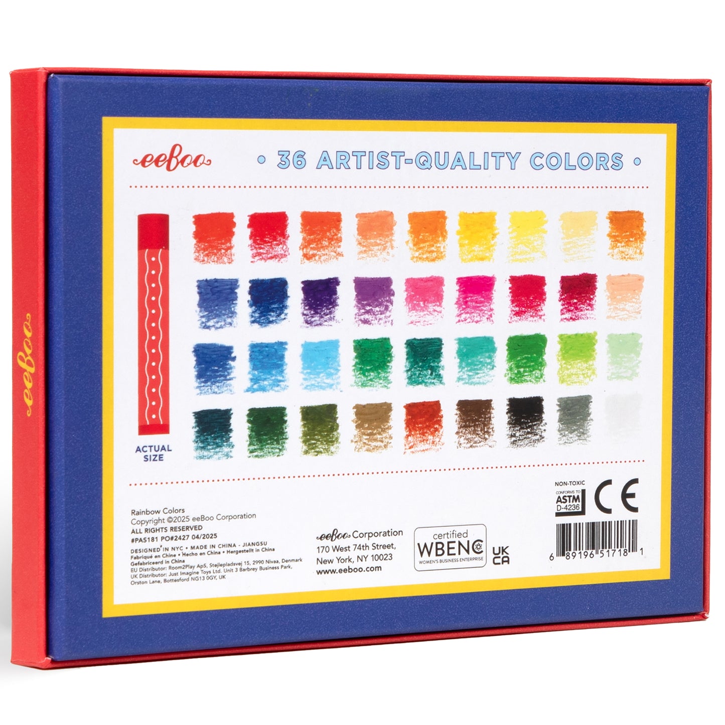 eeBoo Artist Collection Vibrant Oil Pastels Set - Rainbow 36 Colors