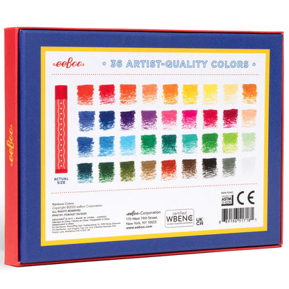 eeBoo Artist Collection Vibrant Oil Pastels Set - Rainbow 36 Colors