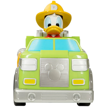 Disney Junior: 9" R/C Donald Duck Firetruck - Light-Up Toy Vehicle - Green
