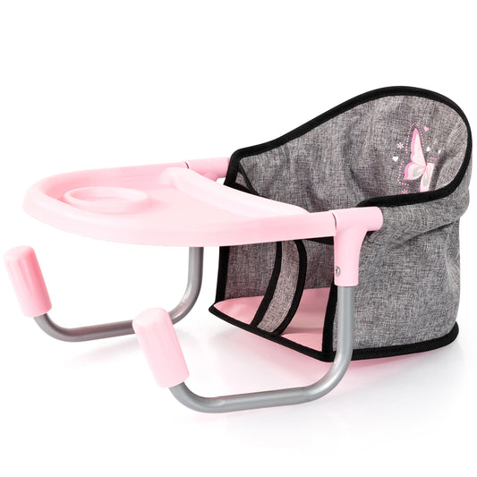 Bayer Design Dolls Table Seat in pink and grey with butterfly design