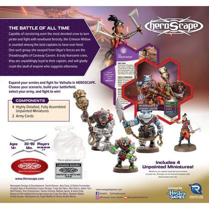 Heroscape Crimson Widow & Dreadnoughts expansion with 4 unpainted miniatures and army cards