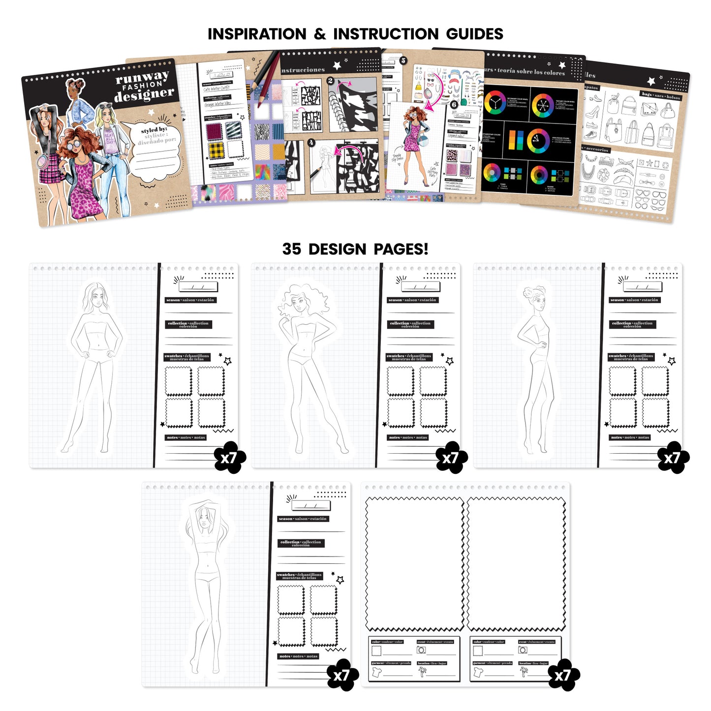 Fashion Angels Runway Fashion Designer Sketch Set - Kids' Art Kit, Ages 6+
