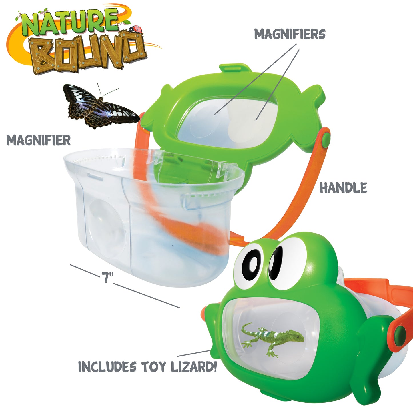 Nature Bound Critter Box Frog Lid Insect Catcher with Magnified Windows for Kids 3+