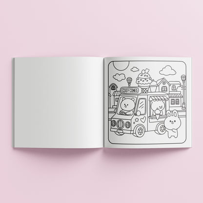 Art Maker Cozy Coloring Book Around Town with ice cream truck scene
