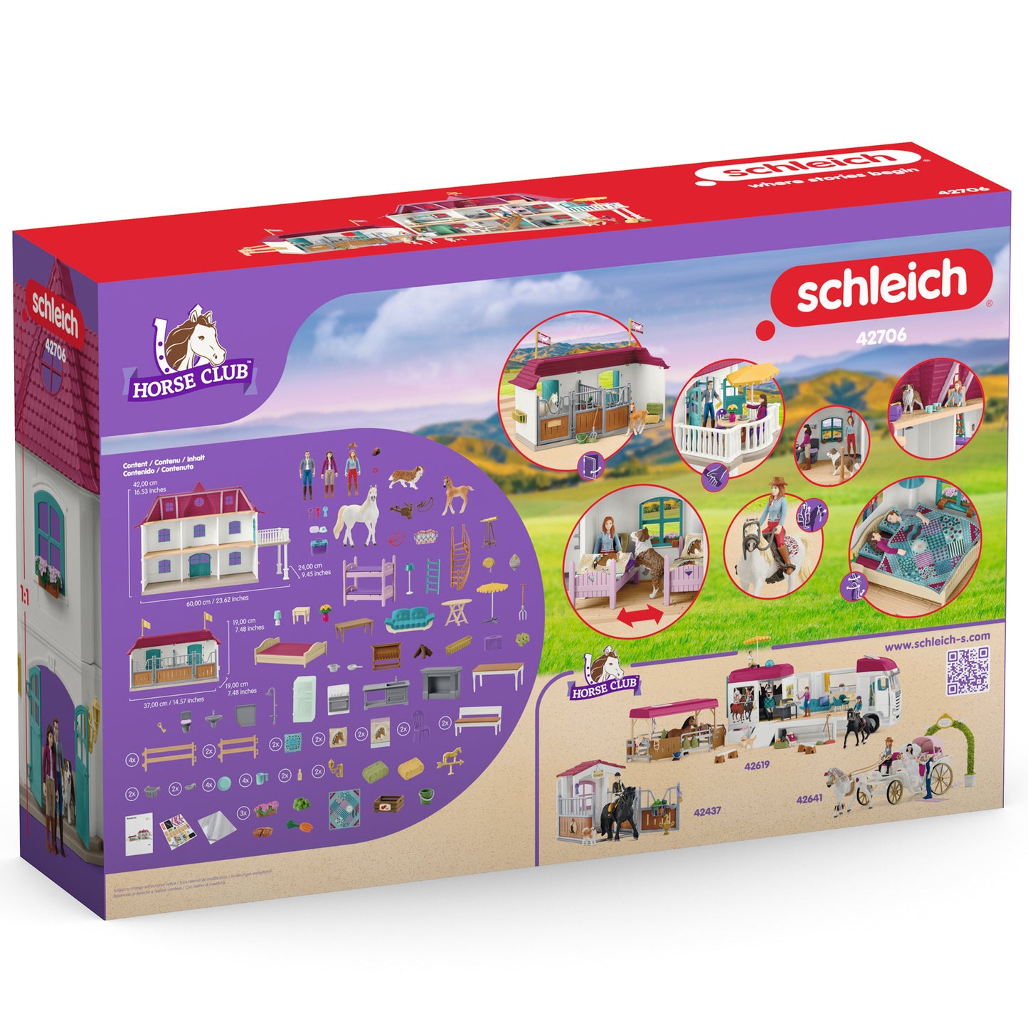 Schleich Horse Club Lakeside Country House & Stable - 192pc Doll House Adventure Playset
