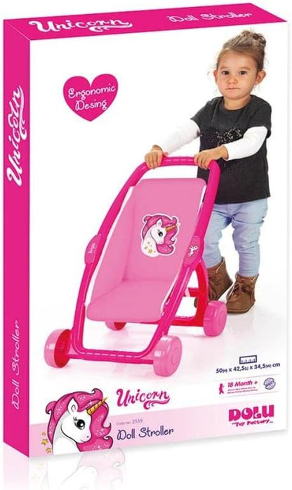 Dolu Pink Unicorn Doll Stroller - Ergonomic, Durable Playset for Toddlers