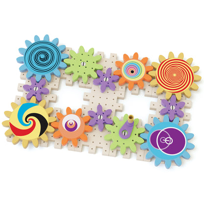Quercetti PlayEco+ Kaleido Gears - 38pc Colorful STEM Gear Playset