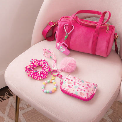 Glimmer & Glow All My Faves Wristlet 7pc pink accessories set with scrunchie, bracelet, pouch