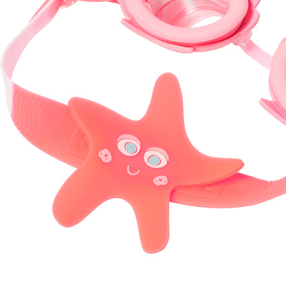 Sunnylife Mini Swim Goggles - Melody the Mermaid Neon Strawberry, 3D Starfish