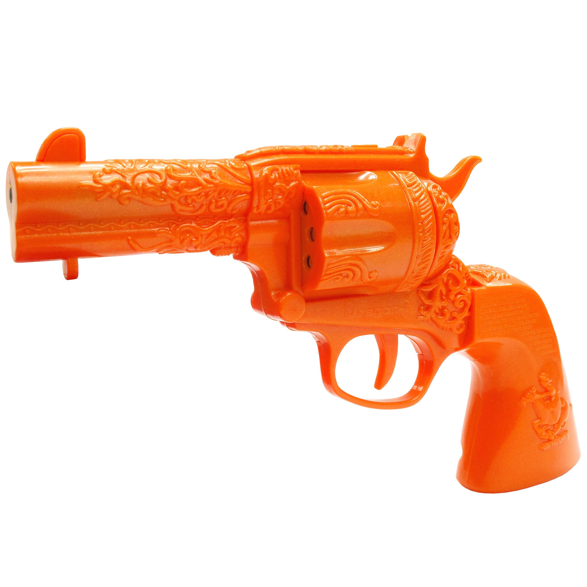 Wild West Gunslinger orange toy revolver with ornate details and infrared shooting capability