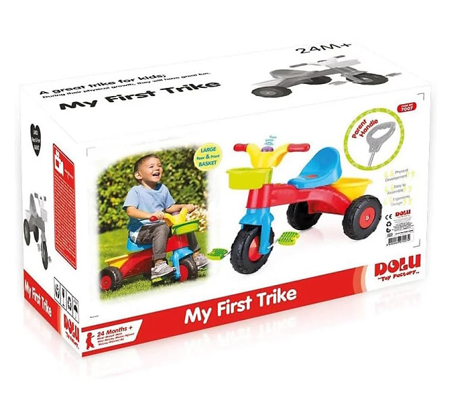 pedal tricycle Dolu My First Trike Bike For Kids 2+ w/ Parental Control Handle Attachment
