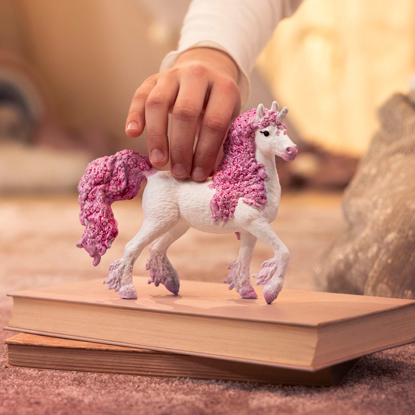 Schleich Bayala Flower Unicorn Mare white and pink figurine with glitter details