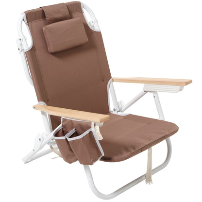 Sunnylife Deluxe Beach Chair - Rustico Driftwood with Cooler & Drink Holder
