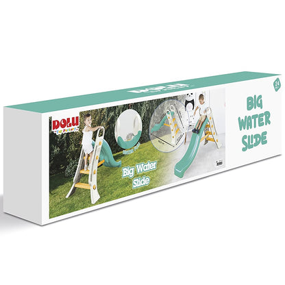 Big Water Slide green and white outdoor toy with ladder and curved slide