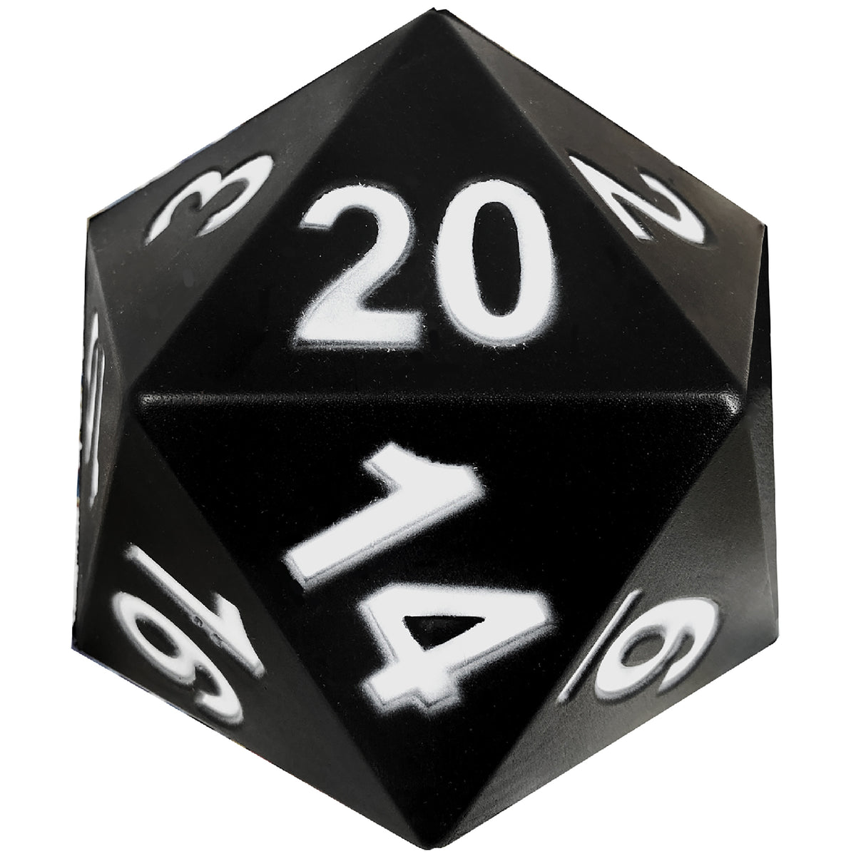 KESS Giant D20 Foam Dice black 5-inch oversized 20-sided die for tabletop RPG