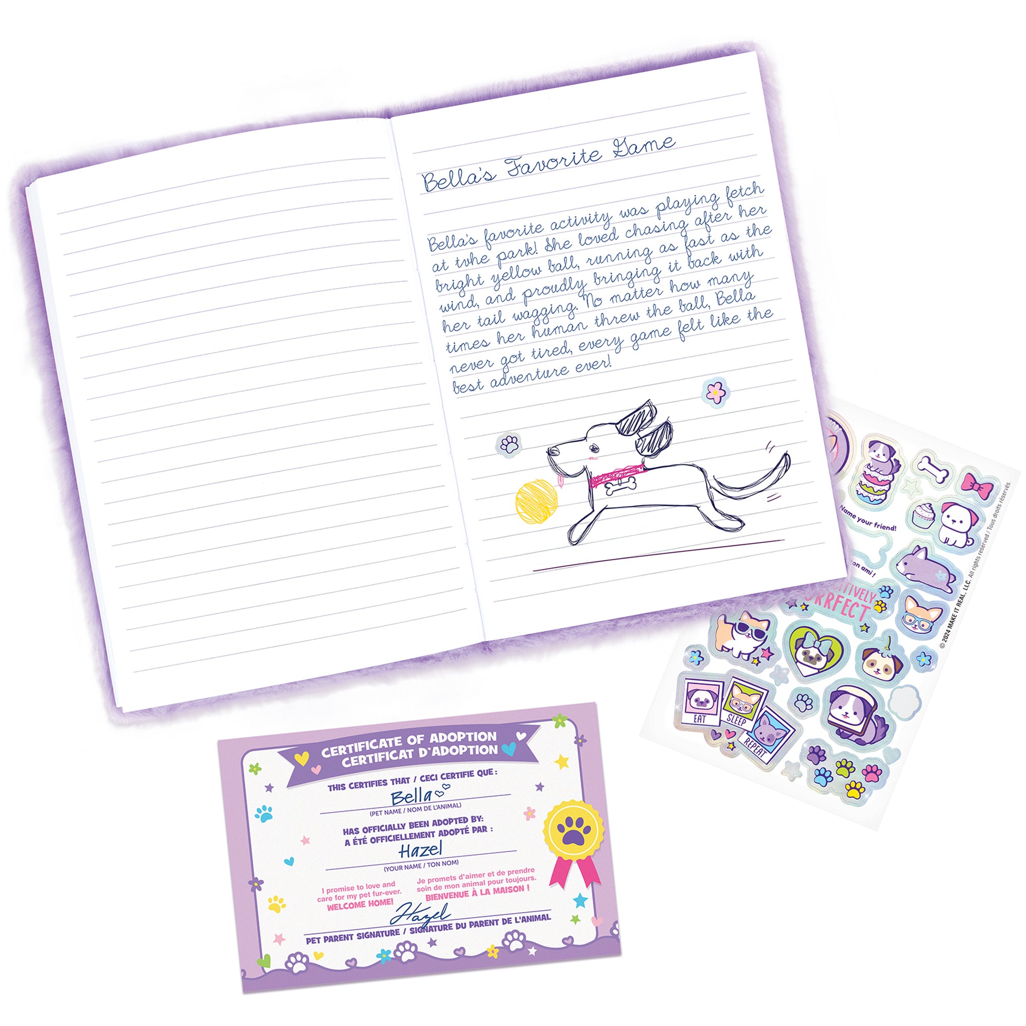 3C4G Happy Tails - Plush Dog Adoption Journal - Girls & Kids 6+