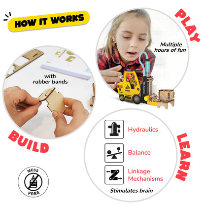 Smartivity Hydraulic Forklift - STEM DIY Science Kit for Kids