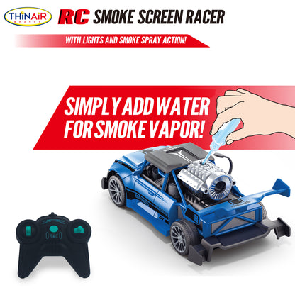 Hyper Drive RC Smoke Screen - Blue Light-Up Racer with Vapor Mist - Kids 5+