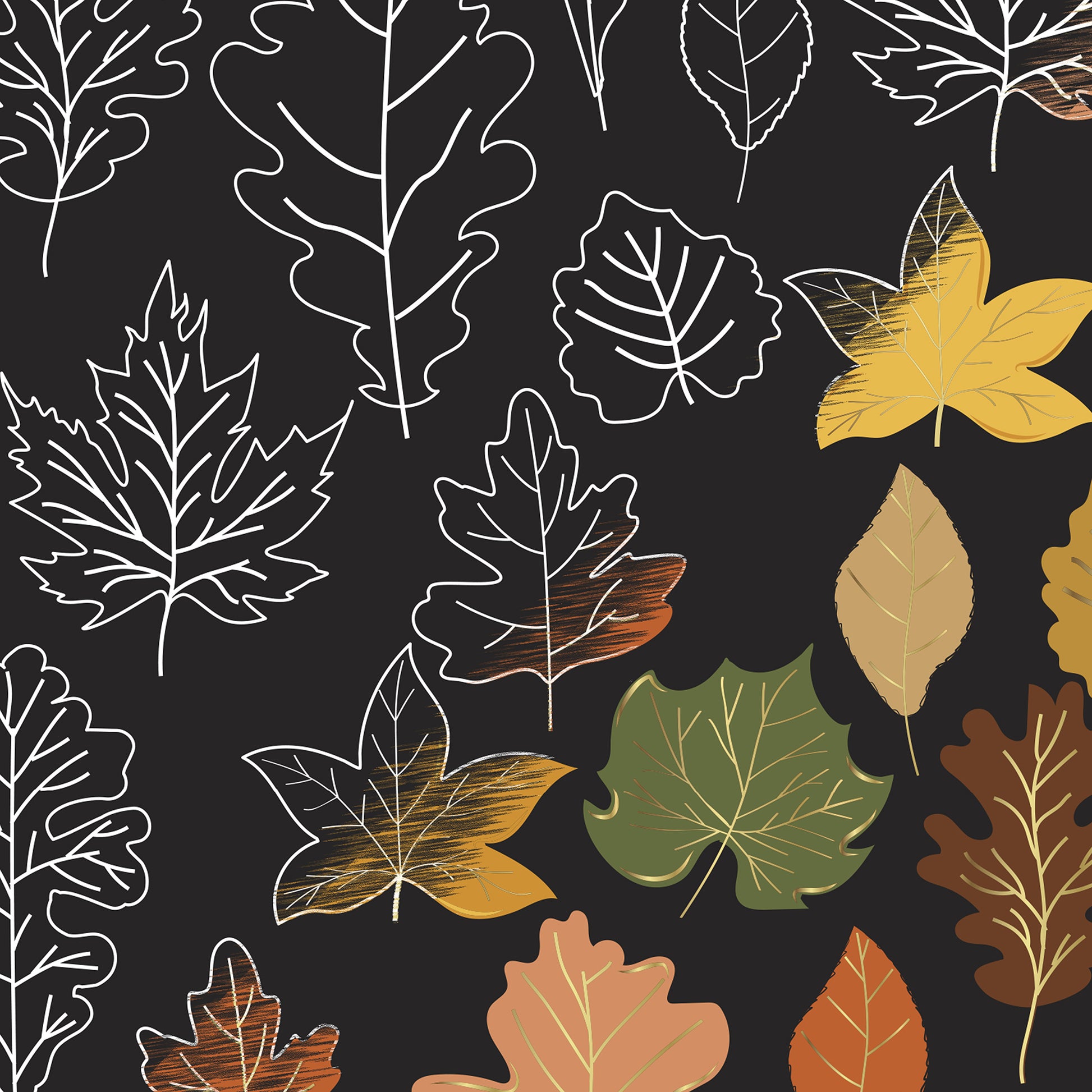 Scratch Art Paper Pad Fall Foraging with autumn leaves in yellow, orange, and brown