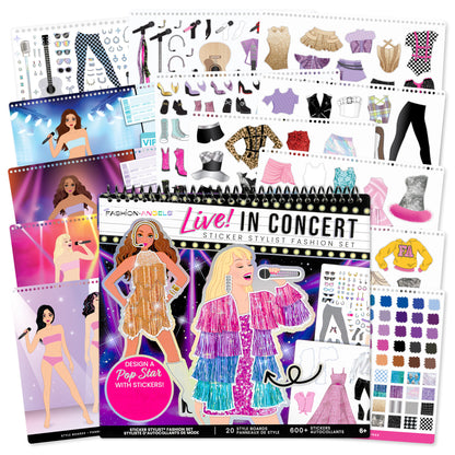 Fashion Angels Live in Concert Sticker Stylist Set with 600+ stickers and 20 style boards
